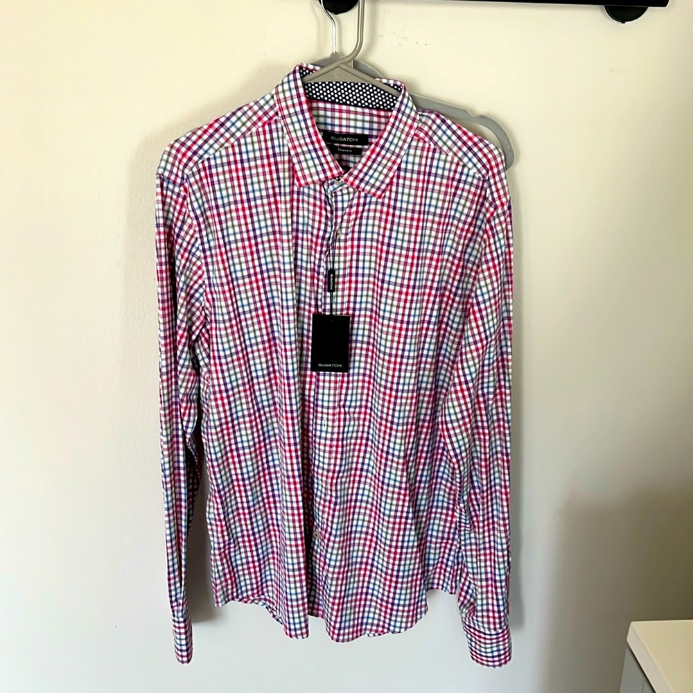 NWT Bugatchi Shapped Fit Dress Shirt